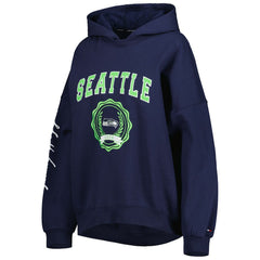 Seattle Seahawks Tommy Hilfiger Women's Becca Drop Shoulder Pullover Hoodie College Navy | NFL