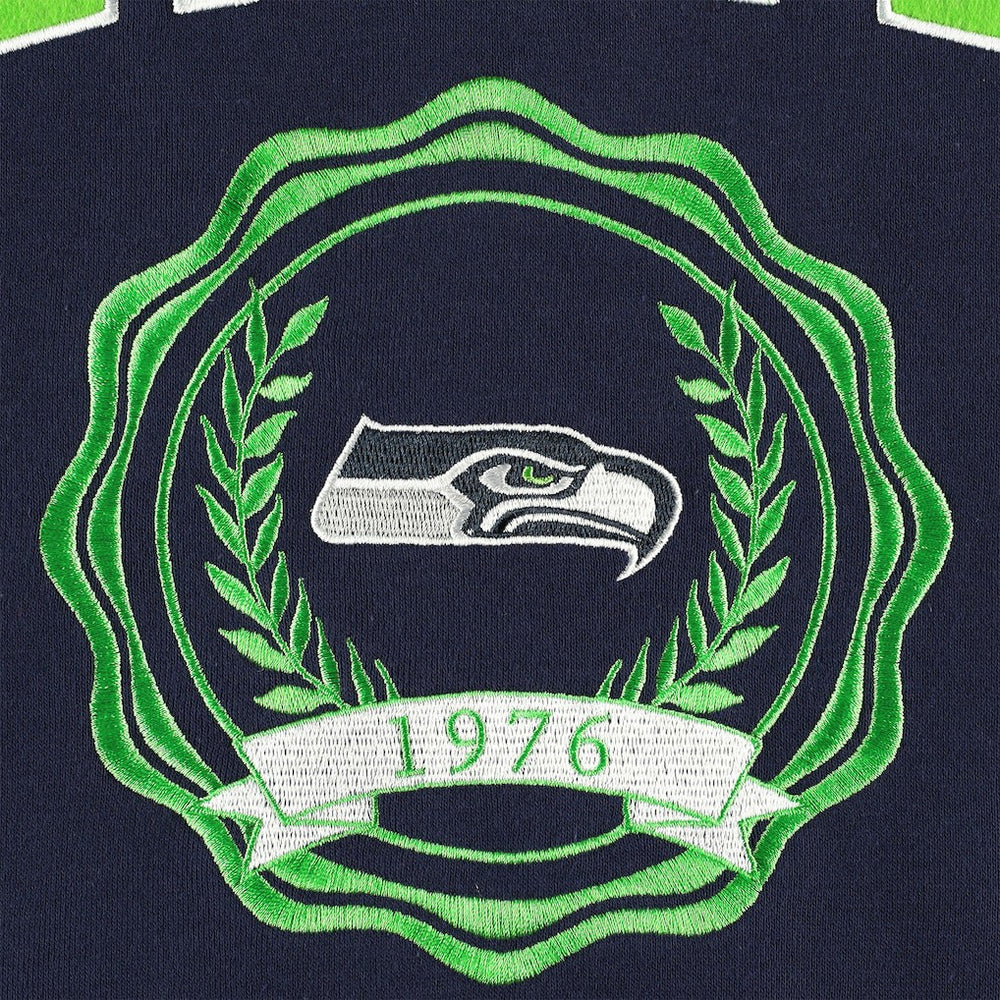 Seattle Seahawks Tommy Hilfiger Women's Becca Drop Shoulder Pullover Hoodie College Navy | NFL