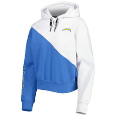 Los Angeles Chargers DKNY Sport Women's Bobbi Color Blocked Pullover Hoodie White/Powder Blue | NFL