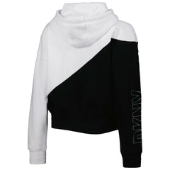 New Orleans Saints DKNY Sport Women's Bobbi Color Blocked Pullover Hoodie White/Black | NFL