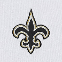New Orleans Saints DKNY Sport Women's Bobbi Color Blocked Pullover Hoodie White/Black | NFL