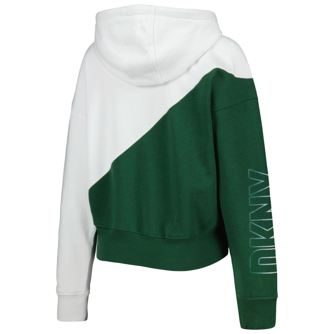 Green Bay Packers DKNY Sport Women's Bobbi Color Blocked Pullover Hoodie White/Green | NFL
