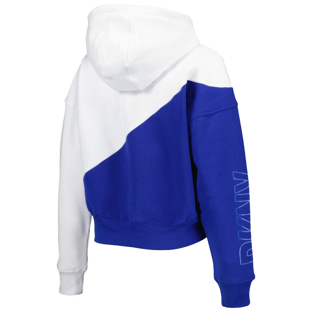 Los Angeles Rams DKNY Sport Women's Bobbi Color Blocked Pullover Hoodie White/Royal | NFL