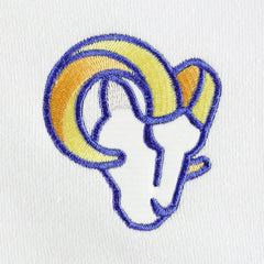 Los Angeles Rams DKNY Sport Women's Bobbi Color Blocked Pullover Hoodie White/Royal | NFL