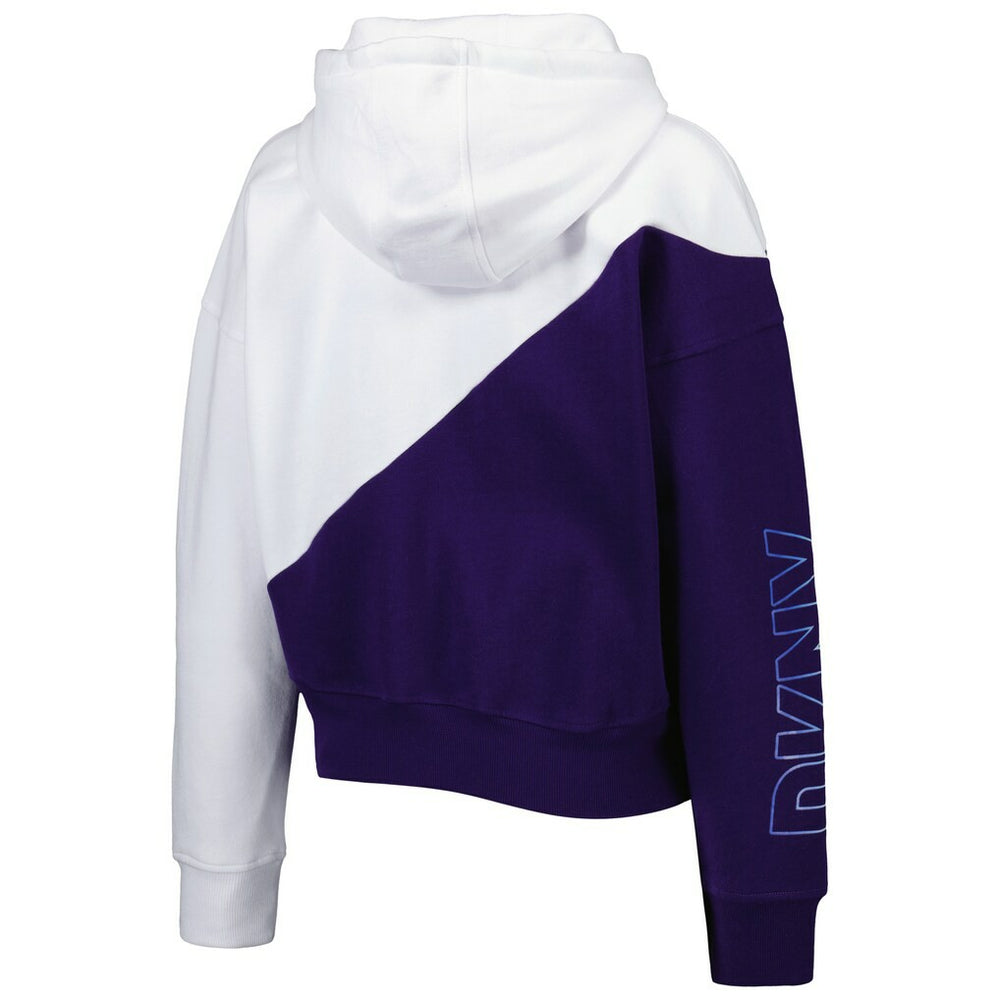 Baltimore Ravens DKNY Sport Women's Bobbi Color Blocked Pullover Hoodie White/Purple | NFL