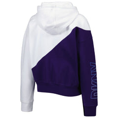 Baltimore Ravens DKNY Sport Women's Bobbi Color Blocked Pullover Hoodie White/Purple | NFL