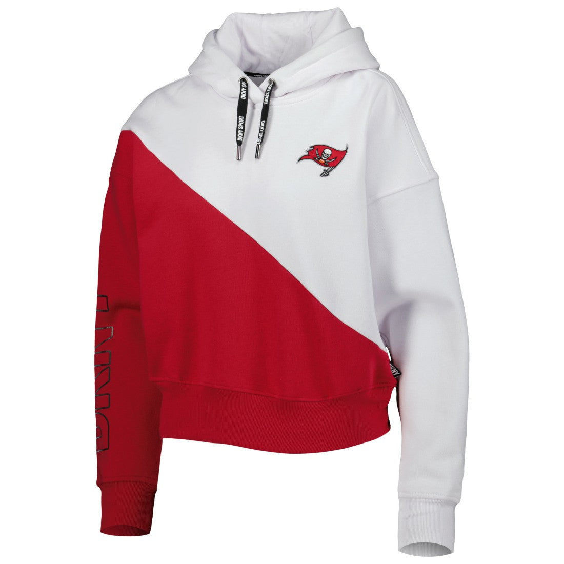 Tampa Bay Buccaneers DKNY Sport Women's Bobbi Color Blocked Pullover Hoodie White/Red | NFL