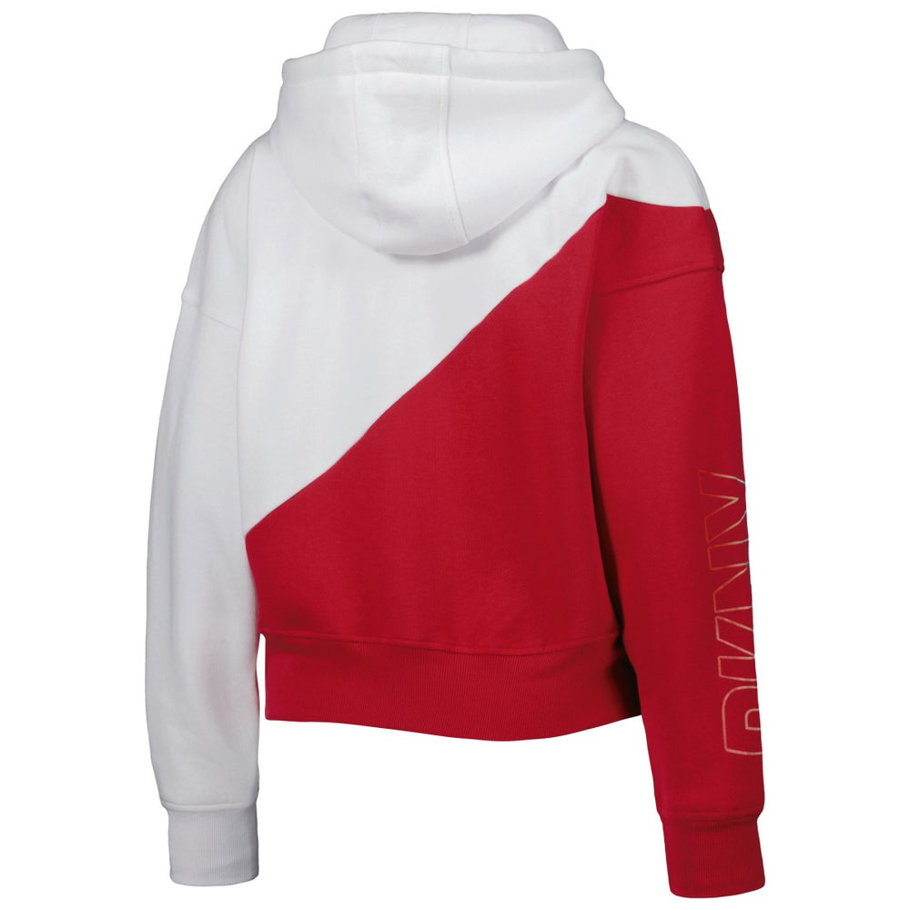 Tampa Bay Buccaneers DKNY Sport Women's Bobbi Color Blocked Pullover Hoodie White/Red | NFL