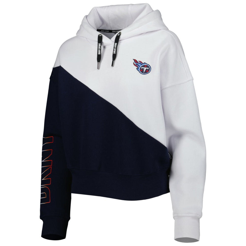 Tennessee Titans DKNY Sport Women's Bobbi Color Blocked Pullover Hoodie White/Navy | NFL