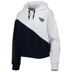 Tennessee Titans DKNY Sport Women's Bobbi Color Blocked Pullover Hoodie White/Navy | NFL