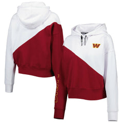 Washington Commanders DKNY Sport Women's Bobbi Color Blocked Pullover Hoodie White/Burgundy | NFL