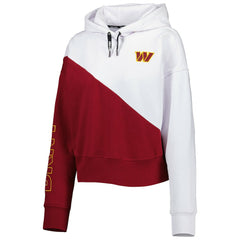 Washington Commanders DKNY Sport Women's Bobbi Color Blocked Pullover Hoodie White/Burgundy | NFL