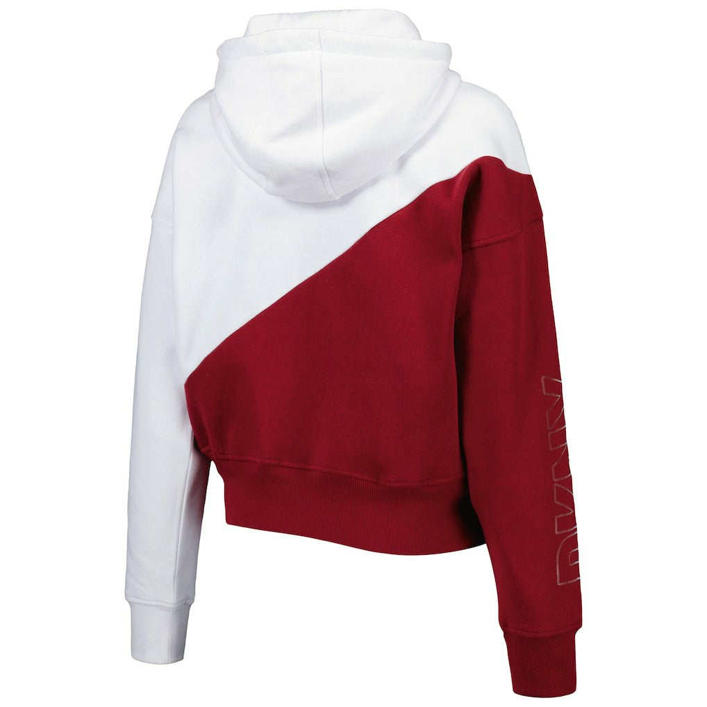Washington Commanders DKNY Sport Women's Bobbi Color Blocked Pullover Hoodie White/Burgundy | NFL