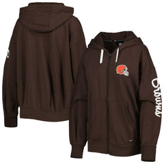 Cleveland Browns MSX by Michael Strahan Women's Emerson Lightweight Full-Zip Hoodie Brown | NFL