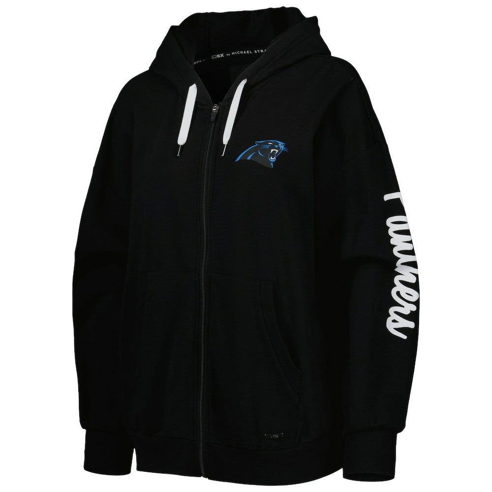 Carolina Panthers MSX by Michael Strahan Women's Emerson Lightweight Full-Zip Hoodie Black | NFL