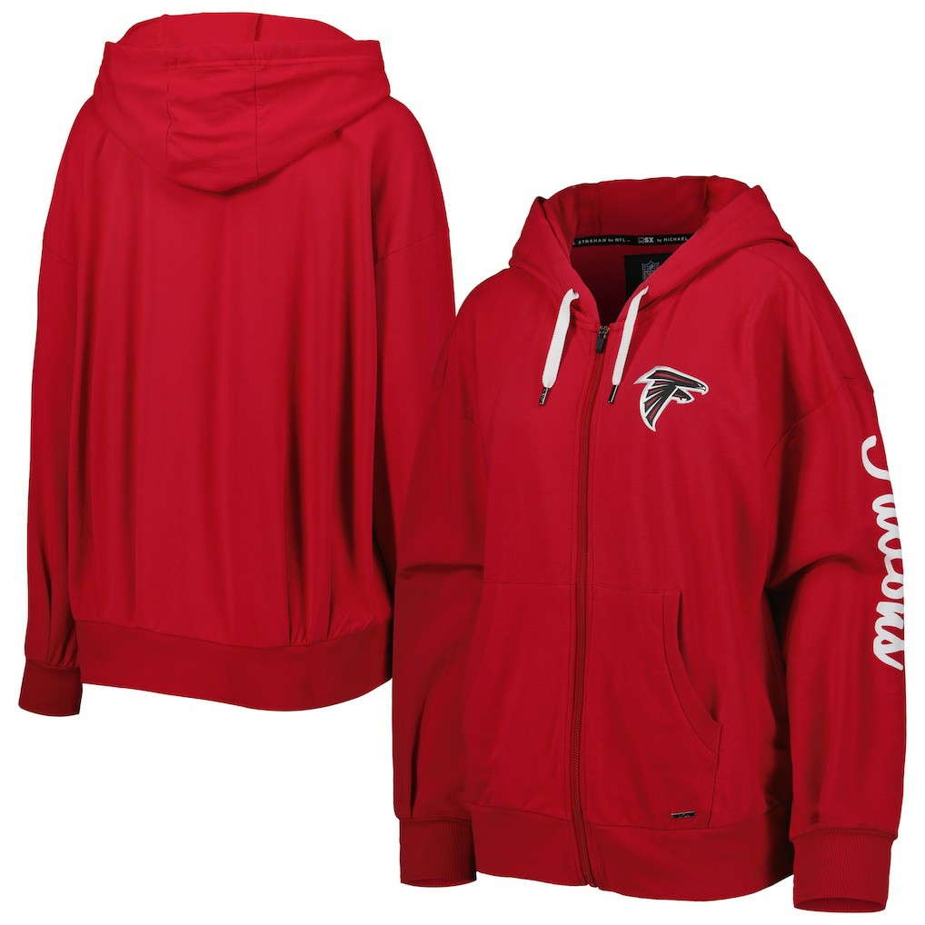 Atlanta Falcons MSX by Michael Strahan Women's Emerson Lightweight Full-Zip Hoodie Red | NFL