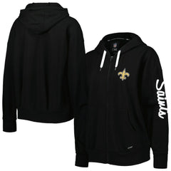 New Orleans Saints MSX by Michael Strahan Women's Emerson Lightweight Full-Zip Hoodie Black | NFL
