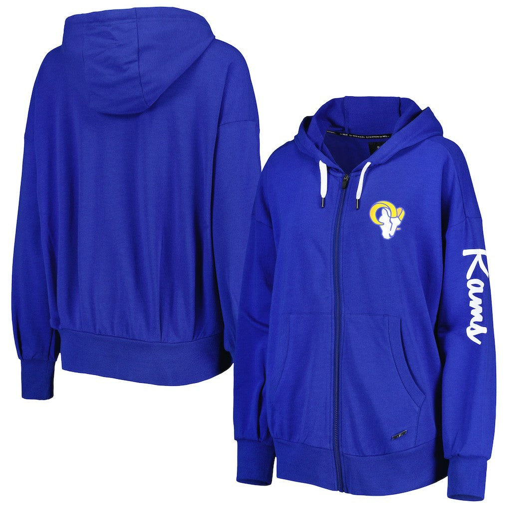 Los Angeles Rams MSX by Michael Strahan Women's Emerson Lightweight Full-Zip Hoodie Royal | NFL