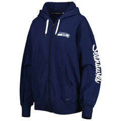 Seattle Seahawks MSX by Michael Strahan Women's Emerson Lightweight Full-Zip Hoodie College Navy | NFL