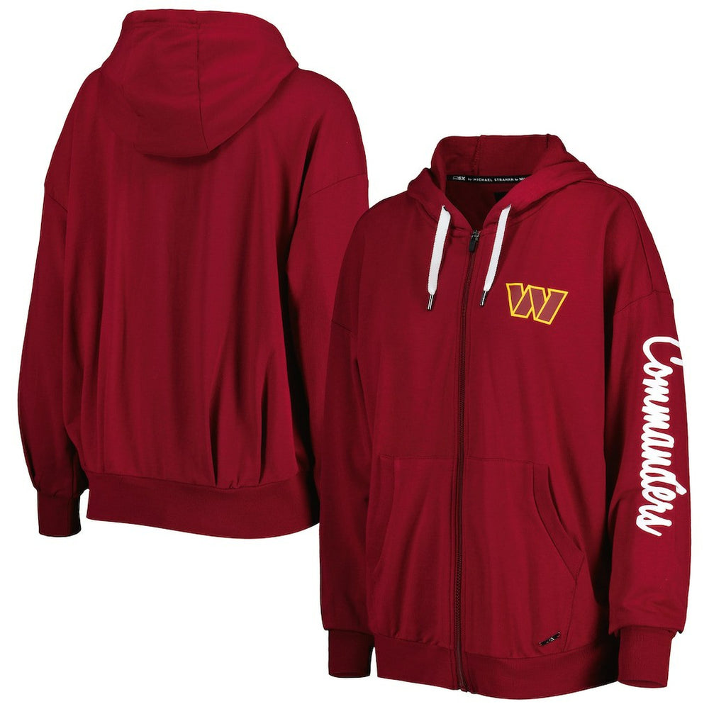 Washington Commanders MSX by Michael Strahan Women's Emerson Lightweight Full-Zip Hoodie Burgundy | NFL