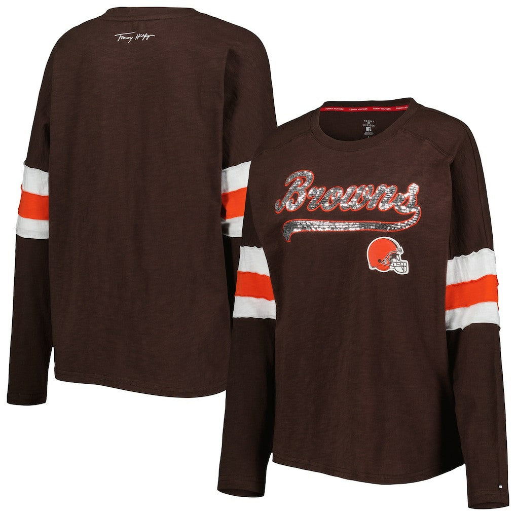 Cleveland Browns Tommy Hilfiger Women's Justine Long Sleeve Tunic T-Shirt Brown | NFL