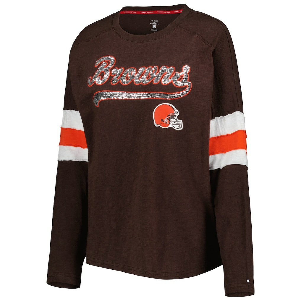 Cleveland Browns Tommy Hilfiger Women's Justine Long Sleeve Tunic T-Shirt Brown | NFL