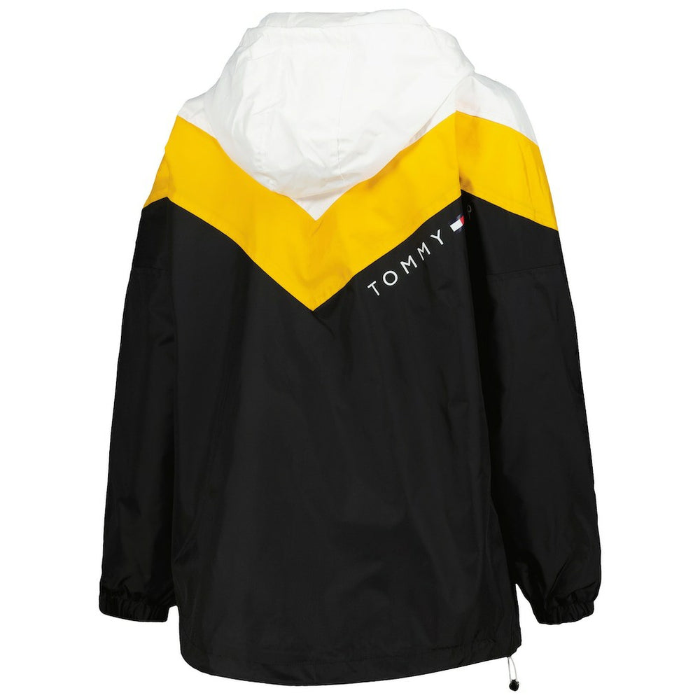 Pittsburgh Steelers Tommy Hilfiger Women's Staci Half-Zip Hoodie Windbreaker Jacket White/Gold | NFL