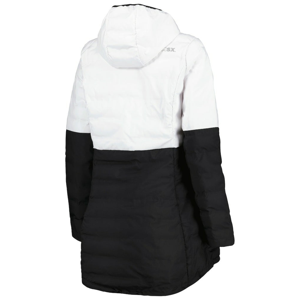 Las Vegas Raiders MSX by Michael Strahan Women's Willow Quilted Hoodie Full-Zip Jacket White/Black | NFL