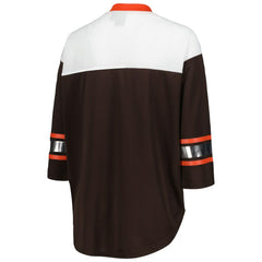Cleveland Browns G-III 4Her by Carl Banks Women's Double Team 3/4-Sleeve Lace-Up T-Shirt Brown/White | NFL