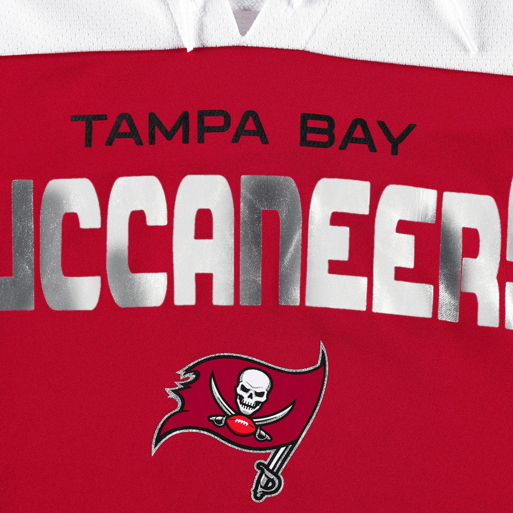 Tampa Bay Buccaneers G-III 4Her by Carl Banks Women's Double Team 3/4-Sleeve Lace-Up T-Shirt Red/White | NFL