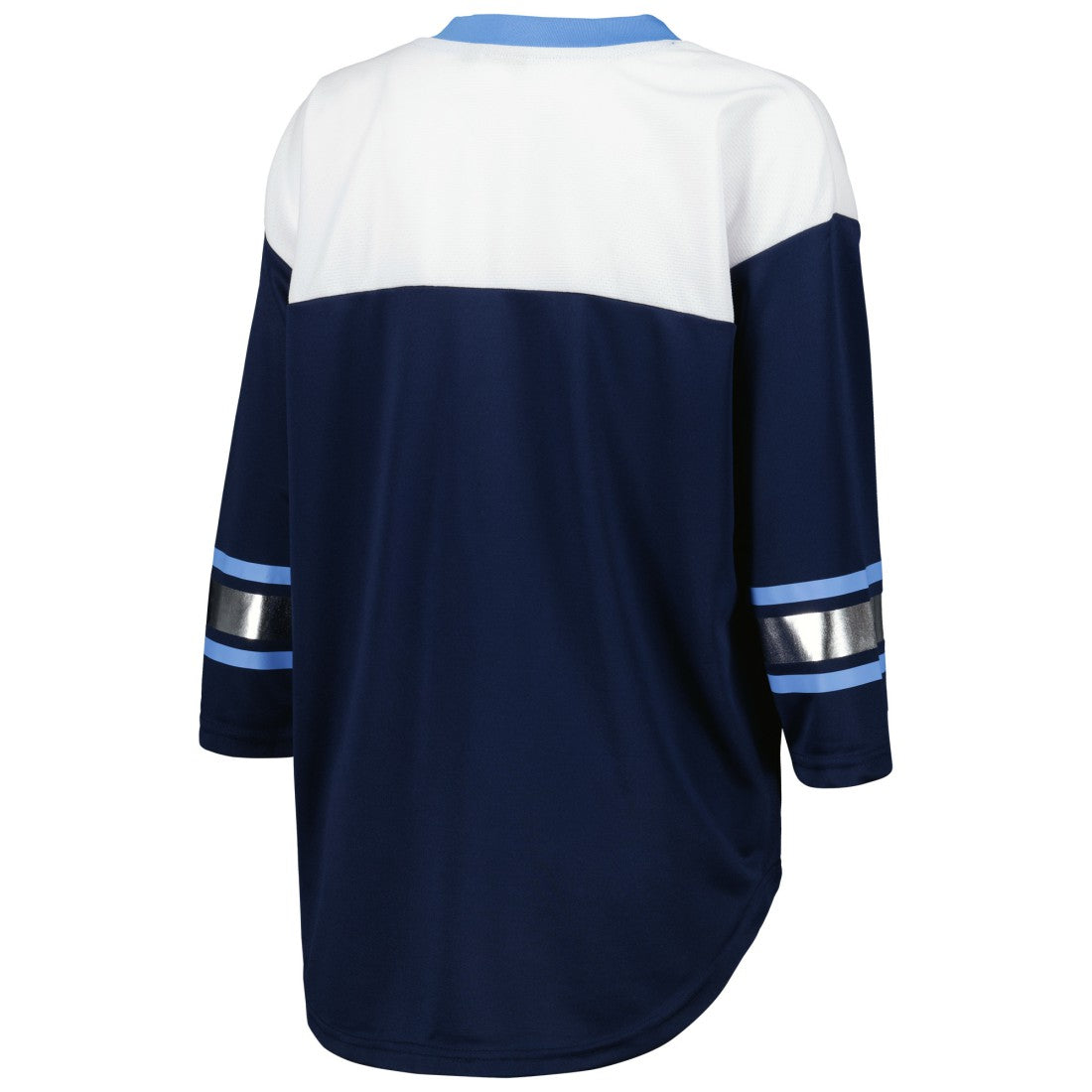 Tennessee Titans G-III 4Her by Carl Banks Women's Double Team 3/4-Sleeve Lace-Up T-Shirt Navy/White | NFL