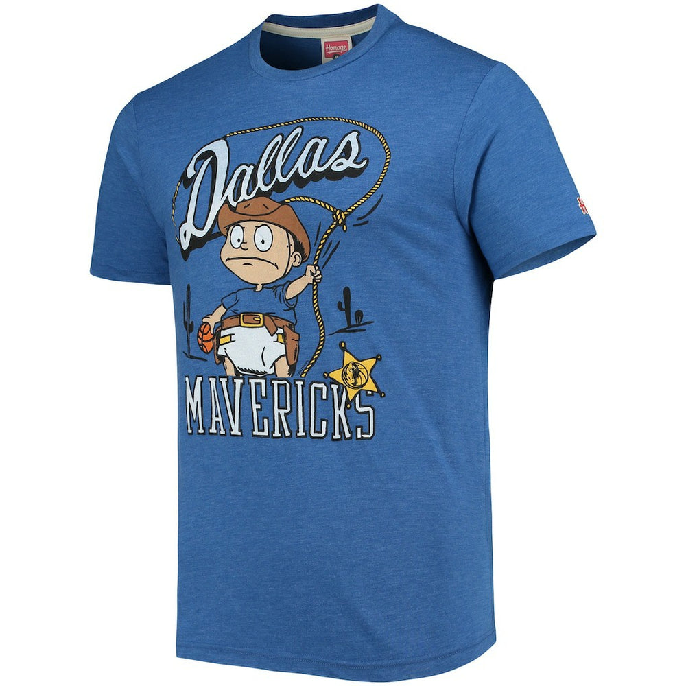 Dallas Mavericks Homage NBA x Rugrats Tri-Blend T-Shirt Blue - NBA