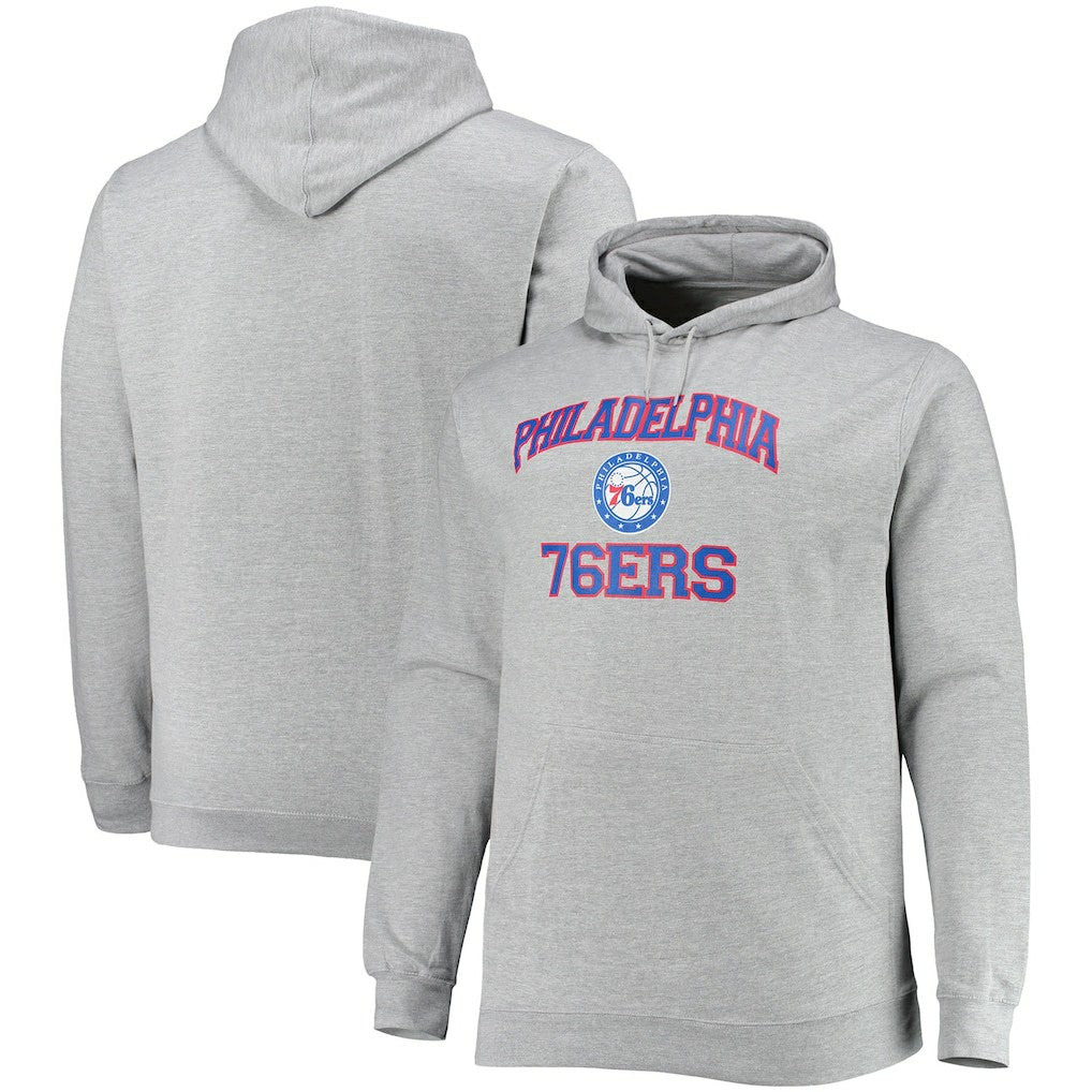 Philadelphia 76ers Big & Tall Heart & Soul Pullover Hoodie Heathered Gray - NBA