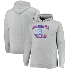 Philadelphia 76ers Big & Tall Heart & Soul Pullover Hoodie Heathered Gray - NBA
