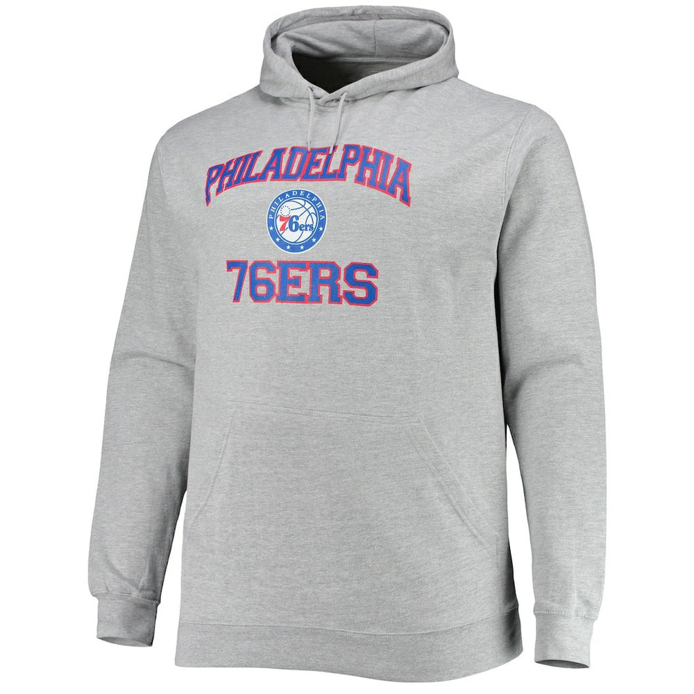 Philadelphia 76ers Big & Tall Heart & Soul Pullover Hoodie Heathered Gray - NBA