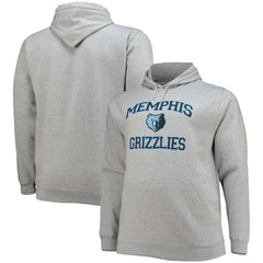 Memphis Grizzlies Big & Tall Heart & Soul Pullover Hoodie Heathered Gray - NBA