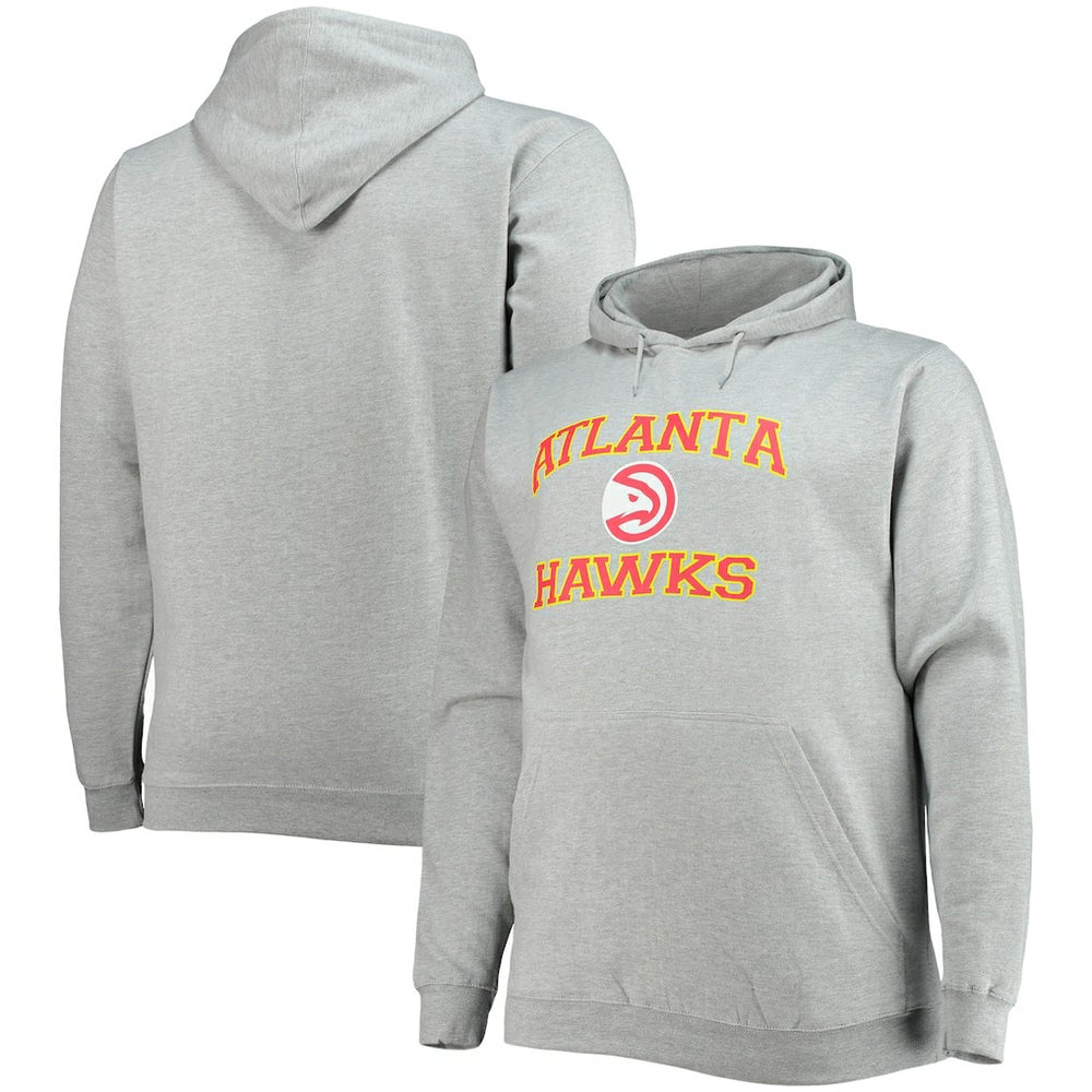 Atlanta Hawks Big & Tall Heart & Soul Pullover Hoodie Heathered Gray - NBA