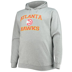 Atlanta Hawks Big & Tall Heart & Soul Pullover Hoodie Heathered Gray - NBA