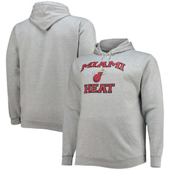 Miami Heat Big & Tall Heart & Soul Pullover Hoodie Heathered Gray - NBA