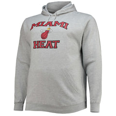 Miami Heat Big & Tall Heart & Soul Pullover Hoodie Heathered Gray - NBA