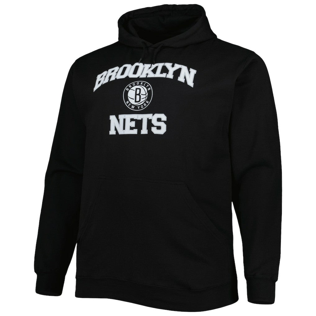 Brooklyn Nets Big & Tall Heart & Soul Pullover Hoodie Black - NBA
