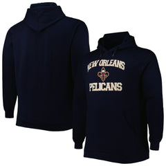 New Orleans Pelicans Big & Tall Heart & Soul Pullover Hoodie Navy - NBA