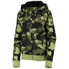 Boston Red Sox New Era Women's 2022 MLB Armed Forces Day Camo Full-Zip Hoodie - MLB
