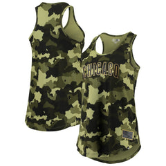 Chicago Cubs New Era Women's 2022 MLB Armed Forces Day Camo Racerback Tank Top - MLB