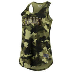 Chicago Cubs New Era Women's 2022 MLB Armed Forces Day Camo Racerback Tank Top - MLB