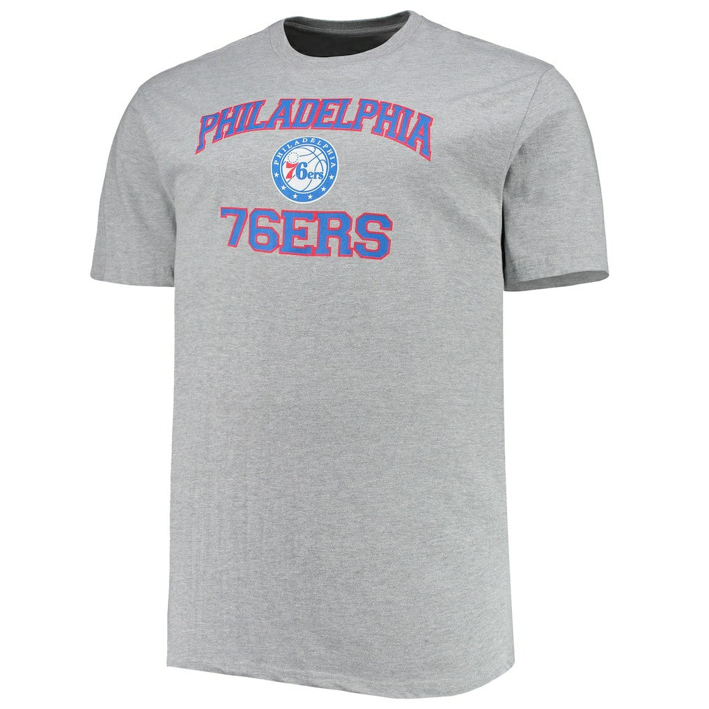 Philadelphia 76ers Big & Tall Heart & Soul T-Shirt Heathered Gray - NBA
