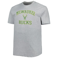 Milwaukee Bucks Big & Tall Heart & Soul T-Shirt Heathered Gray - NBA