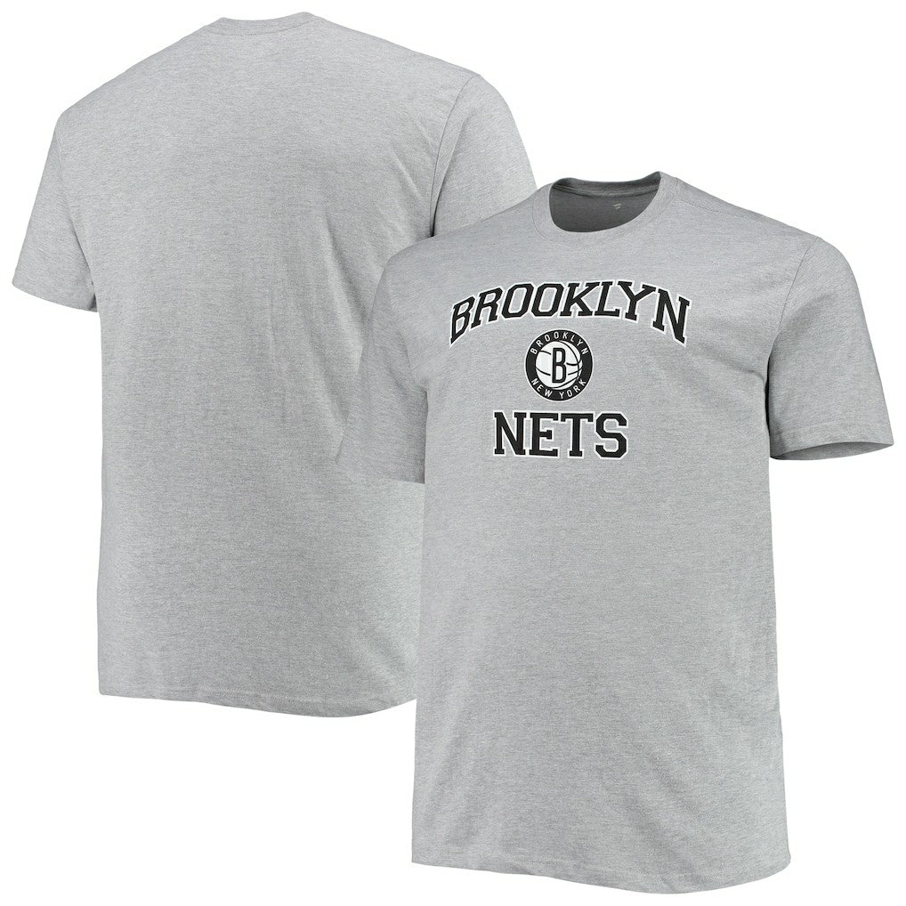 Brooklyn Nets Big & Tall Heart & Soul T-Shirt Heathered Gray - NBA