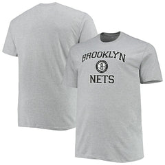 Brooklyn Nets Big & Tall Heart & Soul T-Shirt Heathered Gray - NBA