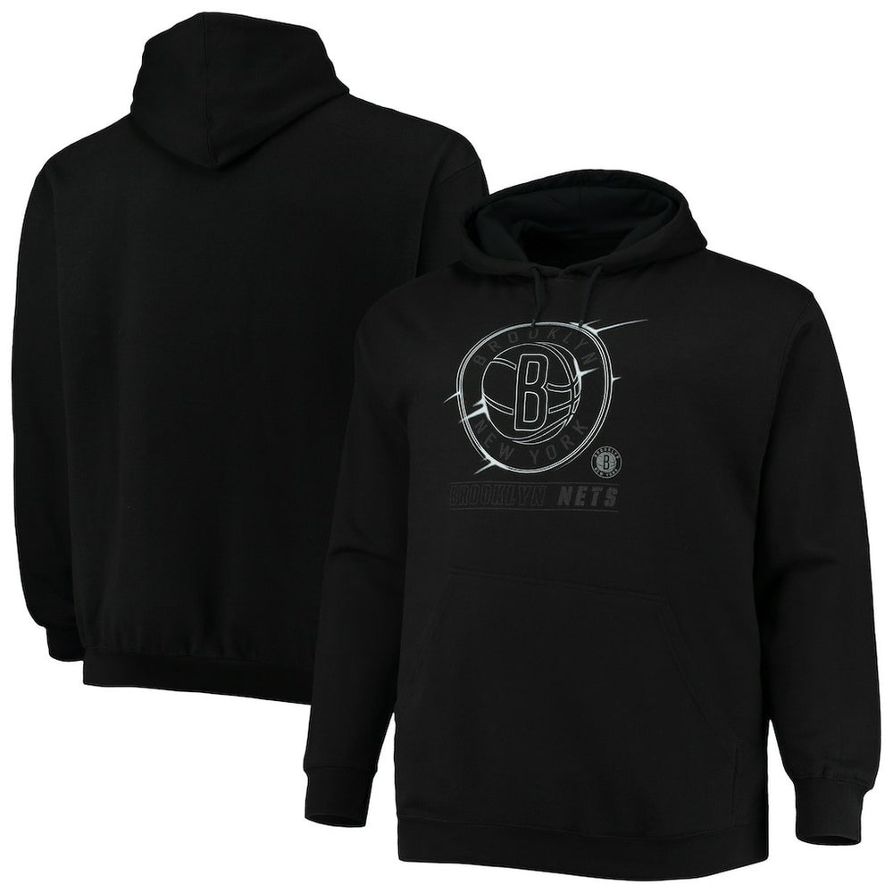 Brooklyn Nets Big & Tall Pop Pullover Hoodie Black - NBA